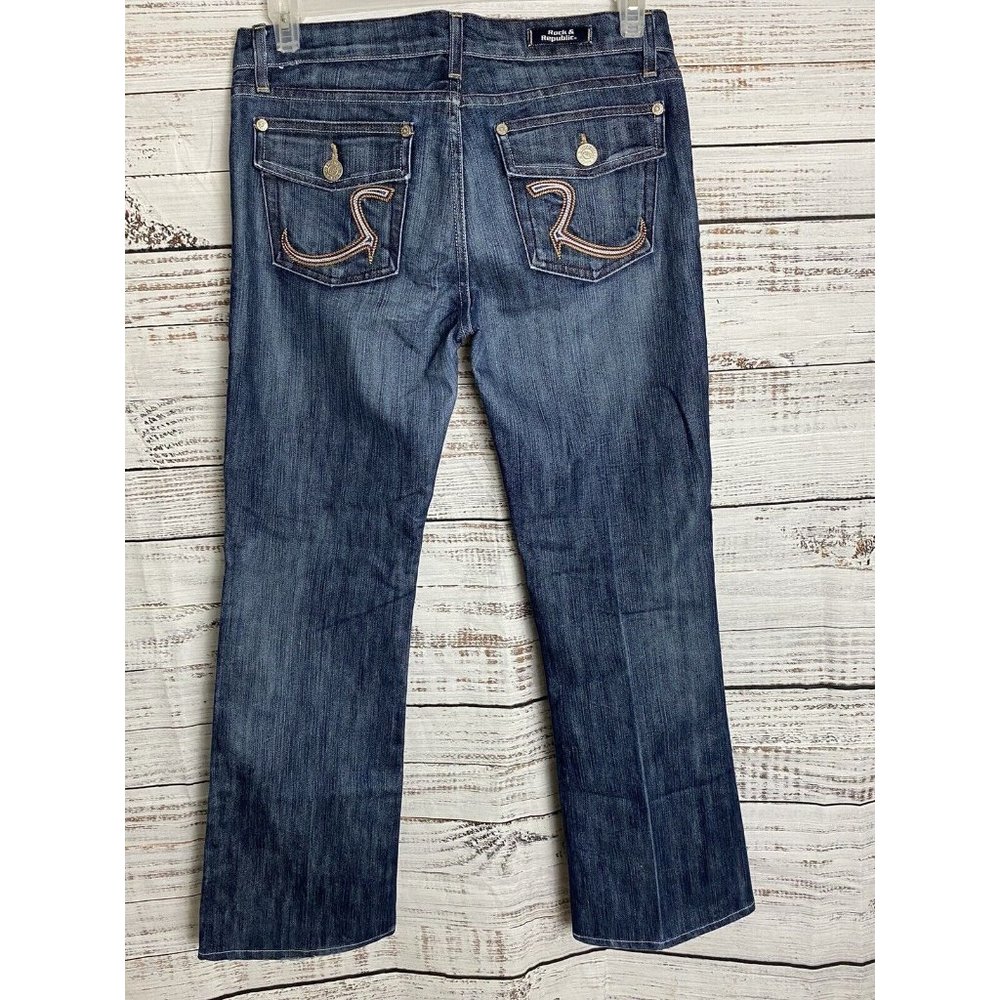 Rock & Republic Women's Size 28 Kurt Jeans Embroidered Flap Pocket